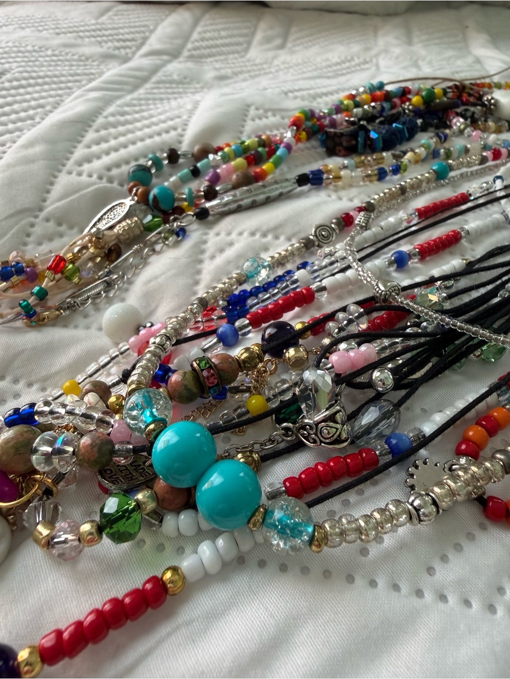 100+ Piece Lot Women's Glass, Natural Stone Hand Beaded Necklaces/Bracelets - Picture 6 of 16